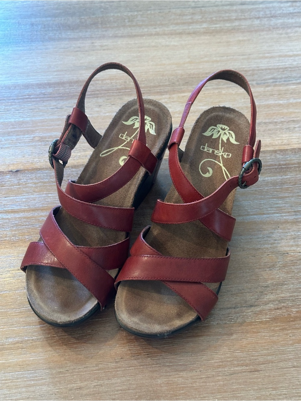 Dansko Women’s Ted Leather Cross-Strap Slingback Sandals 38